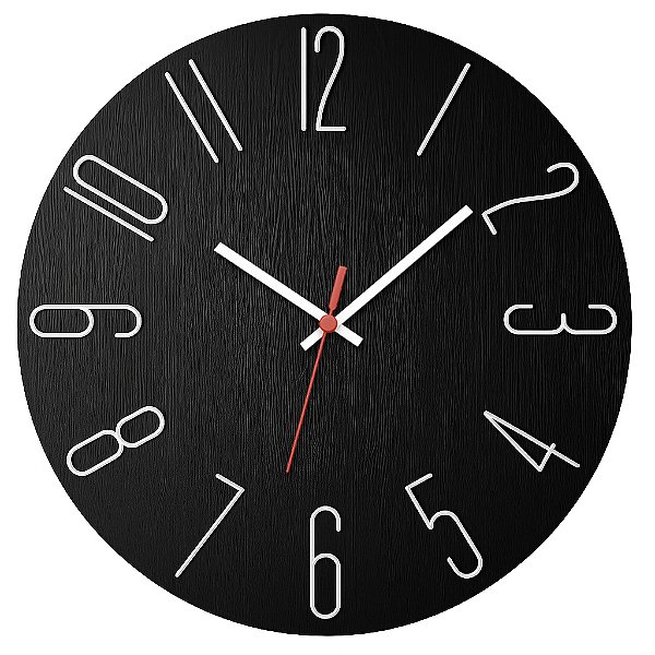Relógio de Parede Minimalista Preto