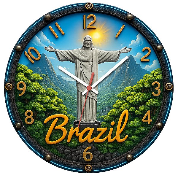 Relógio de Parede Países Cristo Redentor Brasil