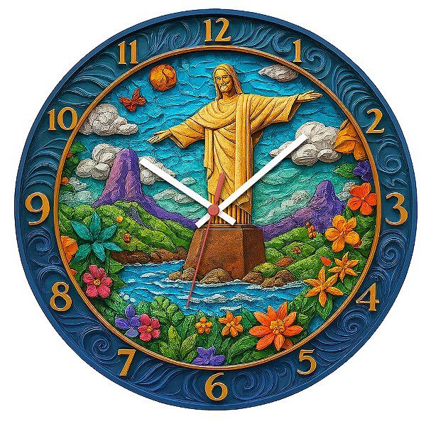 Relógio de Parede Países Brasil Paisagem Cristo Redentor