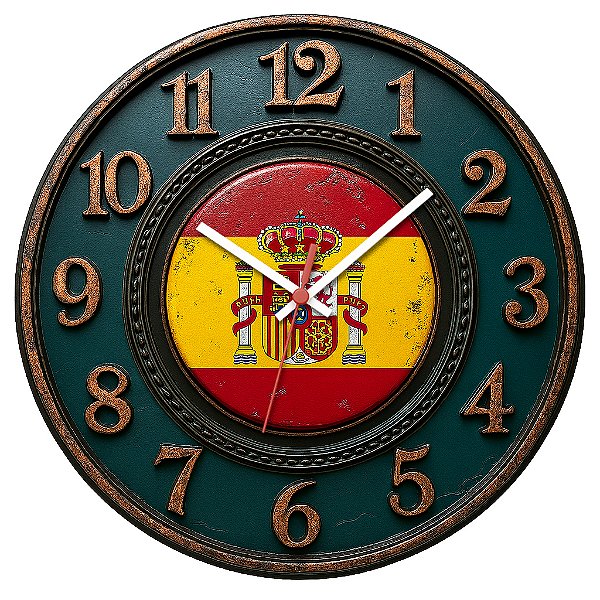 Relógio de Parede Países Espanha Bandeira