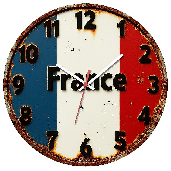 Relógio de Parede Países França Bandeira