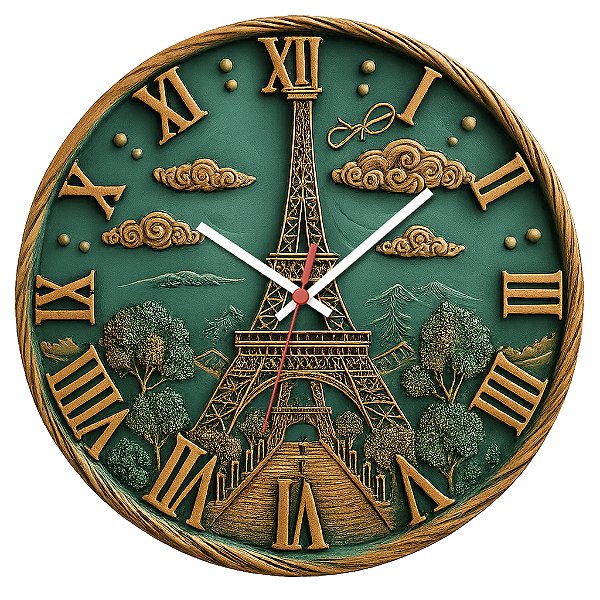 Relógio de Parede Países França Torre Eiffel