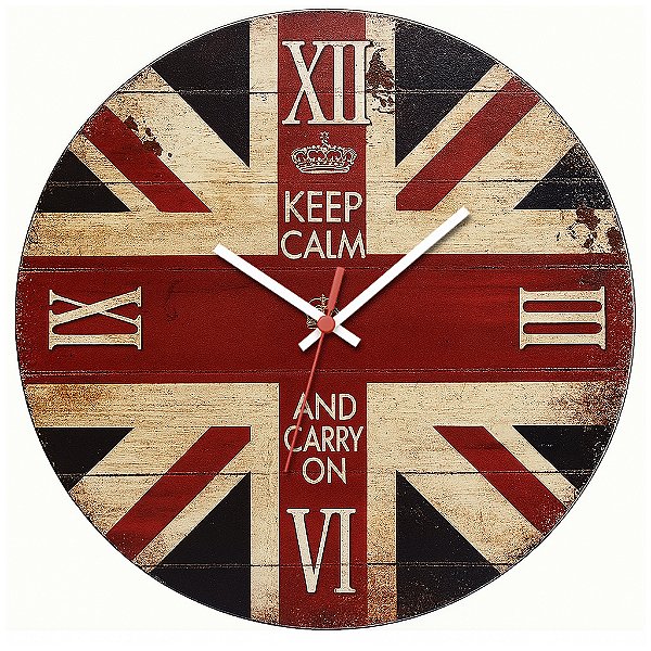 Relógio de Parede Países Bandeira Reino Unido Vintage