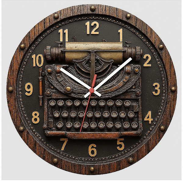 Relógio de Parede Vintage Máquina de Escrever