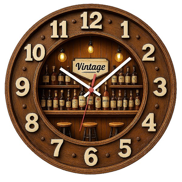 Relógio de Parede Whisky Estilo Vintage