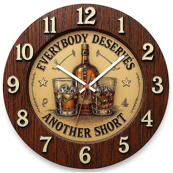 Relógio de Parede Whisky Garrafa e Dois Copos