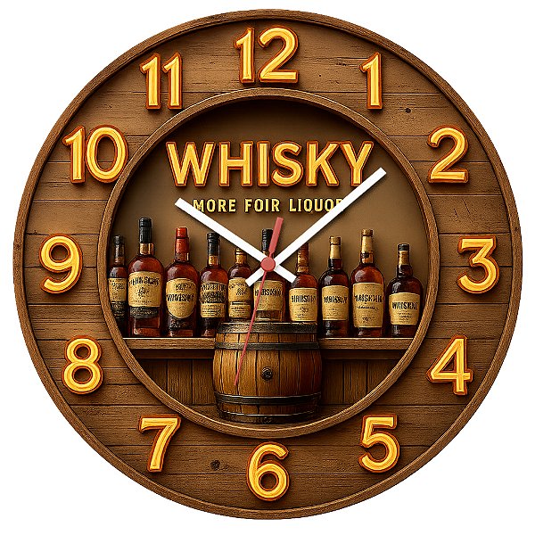 Relógio de Parede Whisky Várias Marcas
