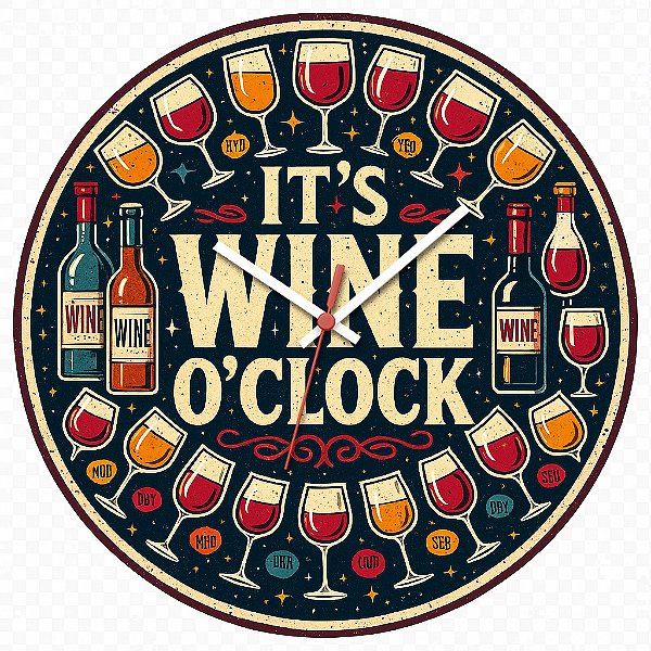 Relógio de Parede Vinho Wine O'Clock