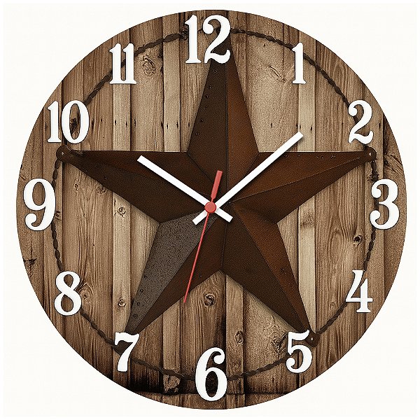 Relógio de Parede Fazenda Country Estrela Texana