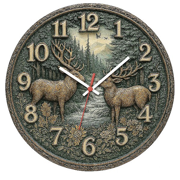 Relógio de Parede Fazenda Country Veados