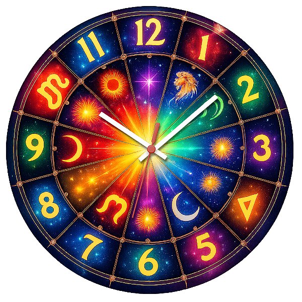 Relógio de Parede Signos Cores Vibrantes