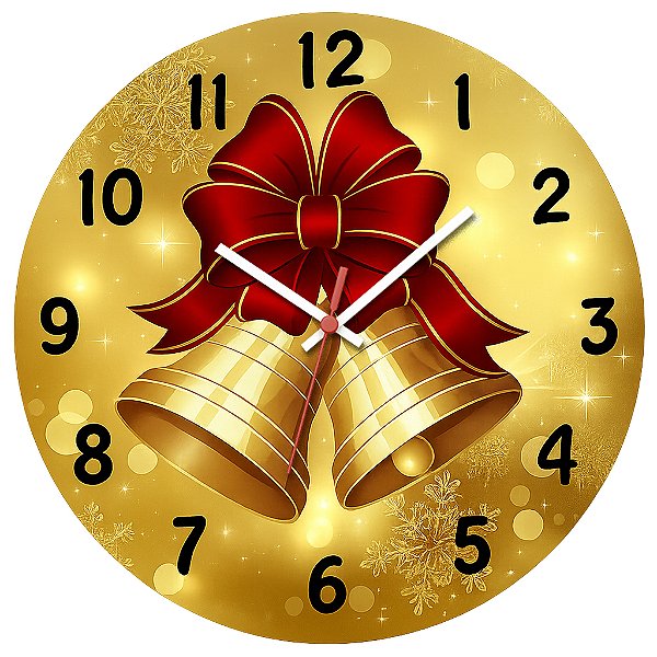 Relógio de Parede Datas Festivas Natal Sino Papai Noel