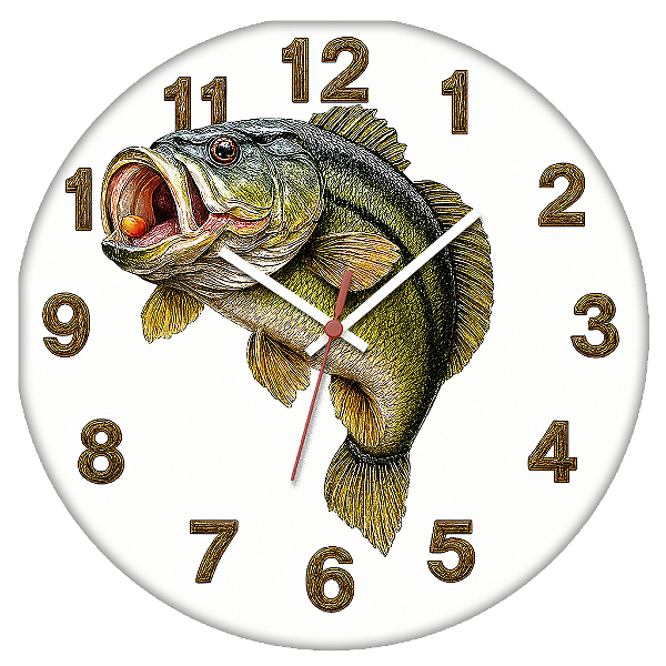 Relógio de Parede Pescador Peixe Saltando