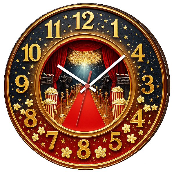Relógio de Parede Cinema Cortina de Cinema