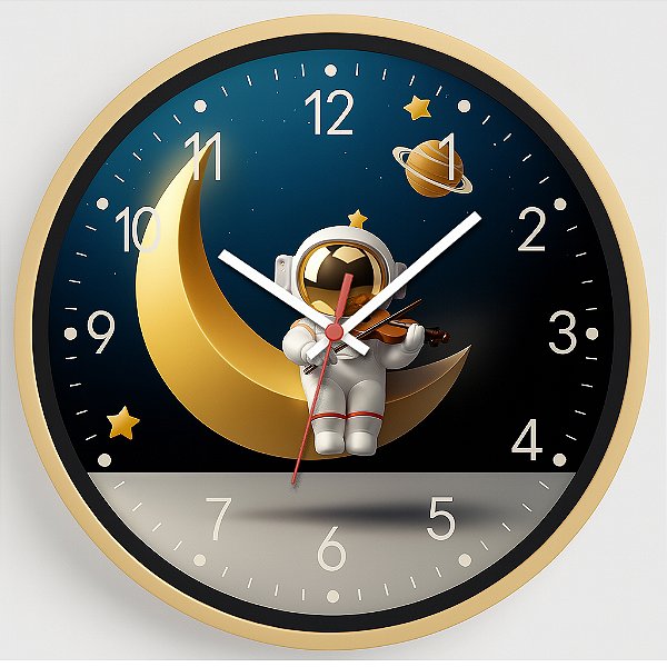 Relógio de Parede Infantil Astronauta Violino