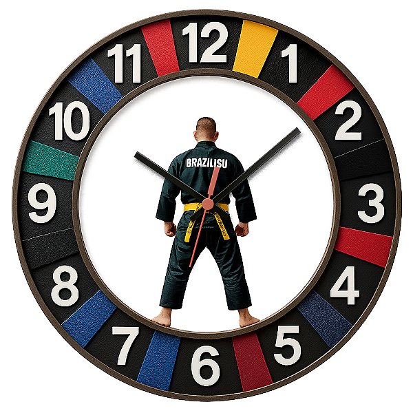 Relógio de Parede Esportes Artes Marciais Jiu-Jitsu
