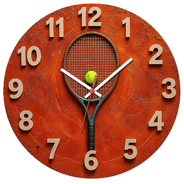 Relógio de Parede Esportes Tênis Quadra Saibro