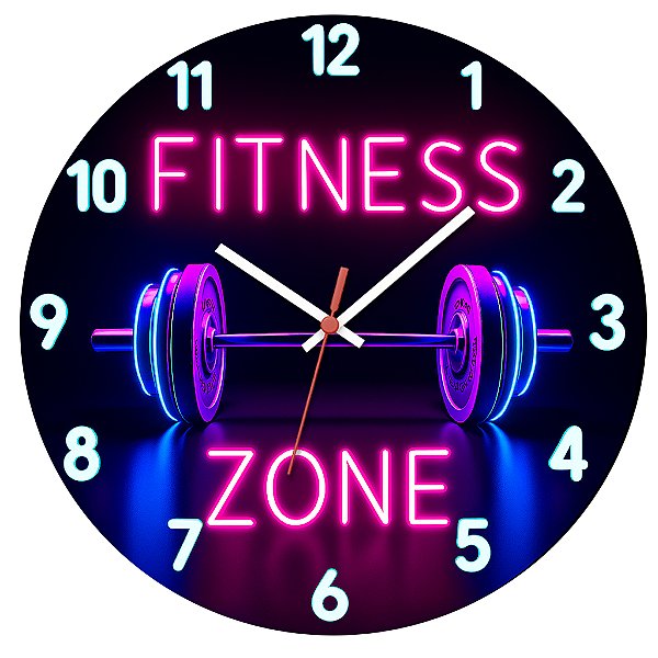 Relógio de Parede Esportes Academia Fitness Zone