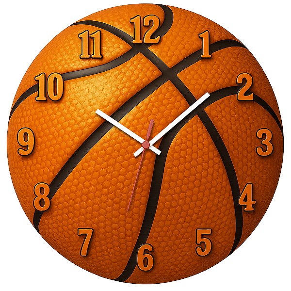 Relógio de Parede Esportes Basquete Bola Clássica