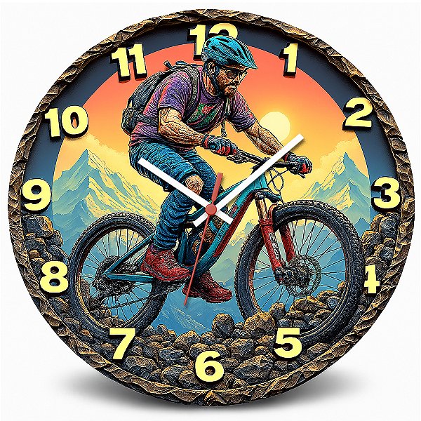 Relógio de Parede Esportes Ciclismo Mountain Bike