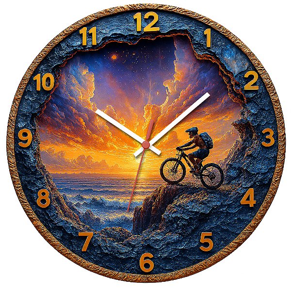 Relógio de Parede Esportes Ciclismo Bicicleta Paisagem