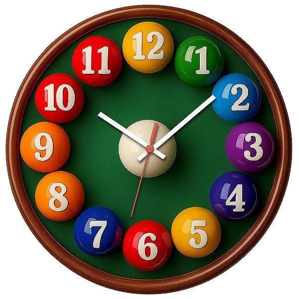 Relógio de Parede Esportes Sinuca