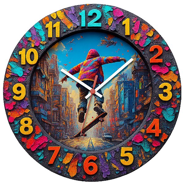 Relógio de Parede Esportes Skatista