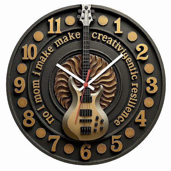 Relógio de Parede Música Contrabaixo Pendurado
