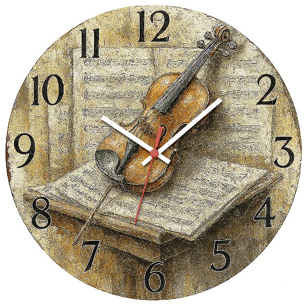 Relógio de Parede Música Corpo Violino Partitura