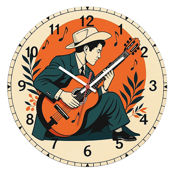 Relógio de Parede Música Violão Violinista