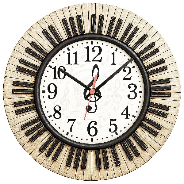 Relógio de Parede Música Piano Volta Teclas