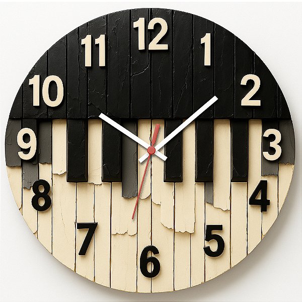 Relógio de Parede Música Piano Teclas