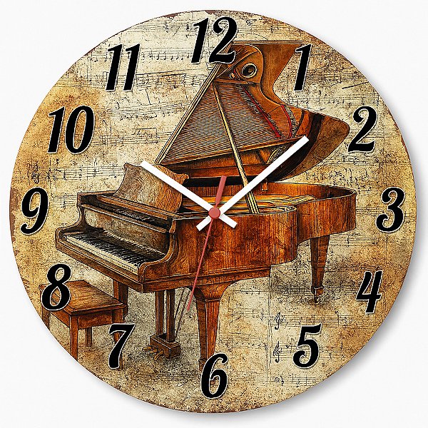 Relógio de Parede Música Piano de Calda