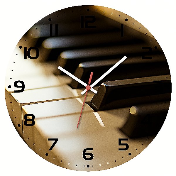 Relógio de Parede Música Foco Teclas