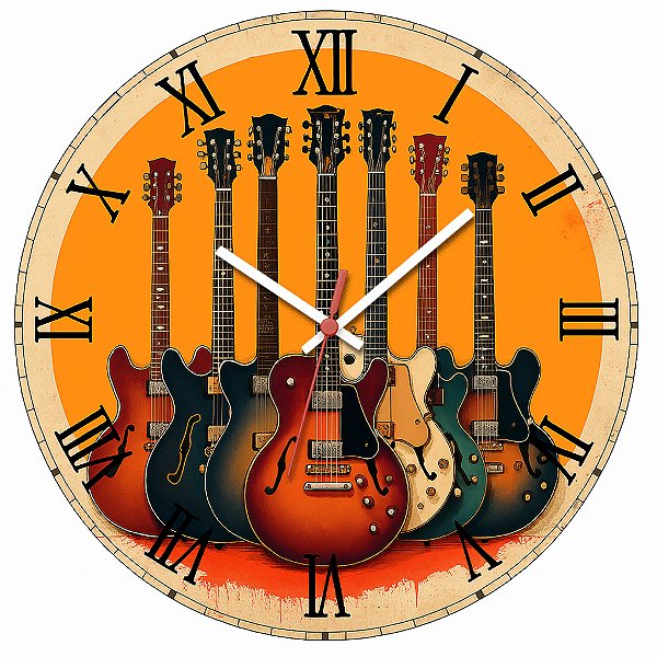 Relógio de Parede Música Guitarra Várias Guitarras