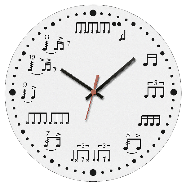 Relógio de Parede Música Notas Musicais Contagem Musical
