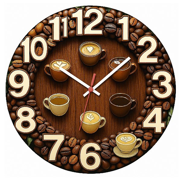 Relógio de Parede Café Grãos Naturais