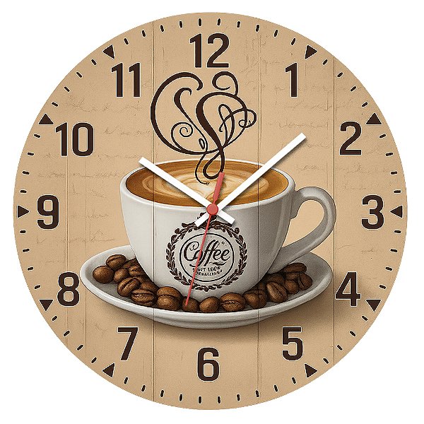 Relógio de Parede Café Grãos no Pires