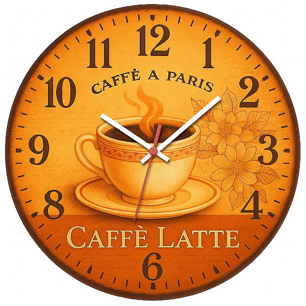 Relógio de Parede Café Latte Paris