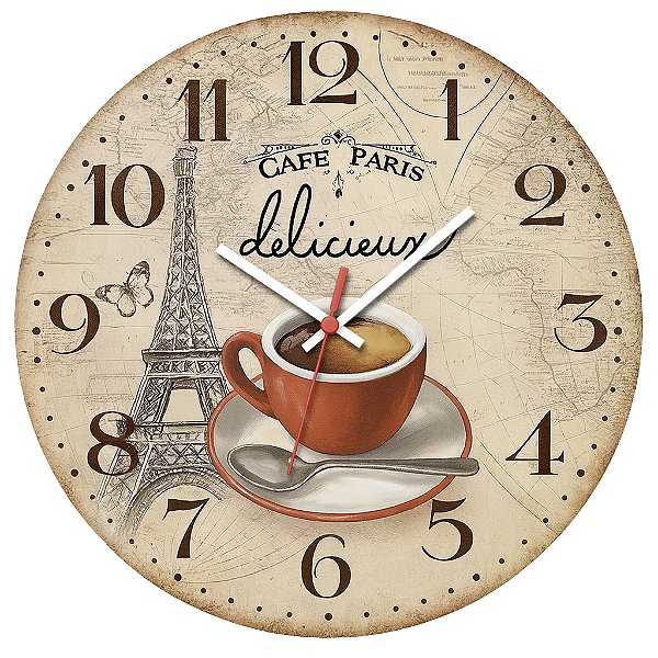 Relógio de Parede Café Paris Delicieux