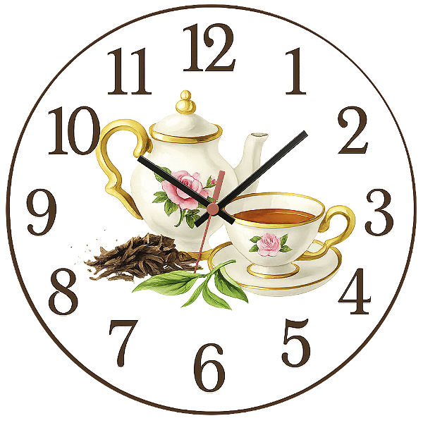 Relógio de Parede Chá Floral