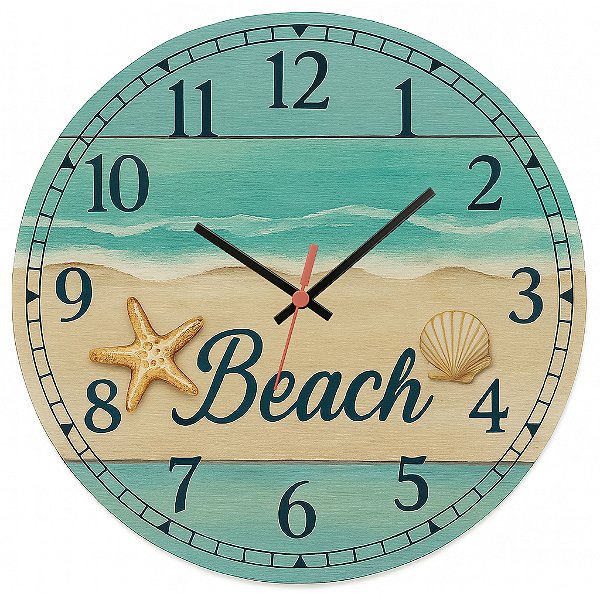 Relógio de Parede Mar e Praia Beach