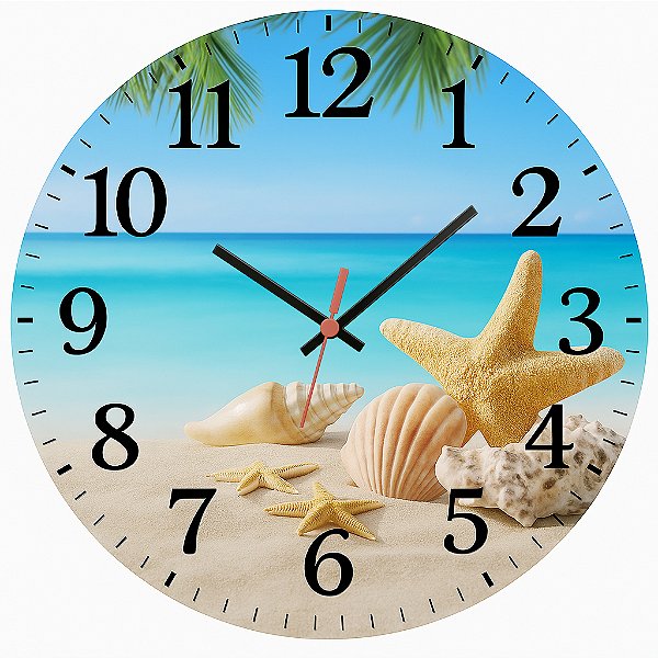 Relógio de Parede Mar e Praia Estrela do Mar