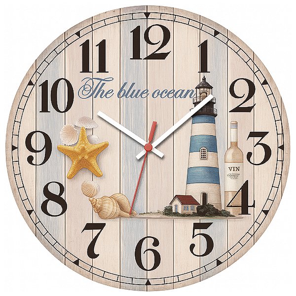Relógio de Parede Mar e Praia The Blue Ocean