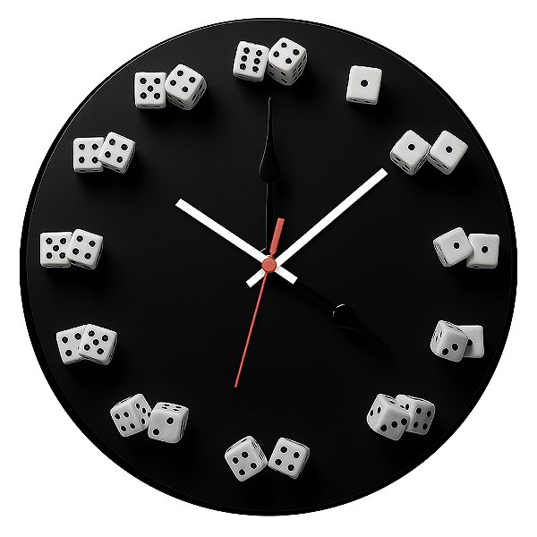 Relógio de Parede Jogos Dados Cassino