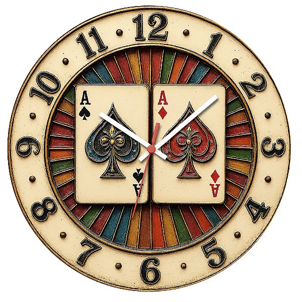 Relógio de Parede Jogos Duas Cartas