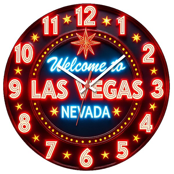 Relógio de Parede Jogos Las Vegas Neon