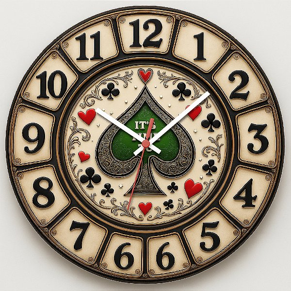 Relógio de Parede Jogos Poker Fichas e Cartas