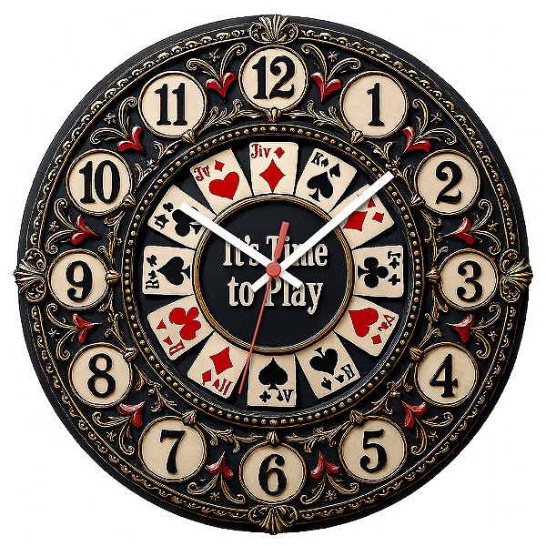 Relógio de Parede Jogos Poker It´s Time to Play