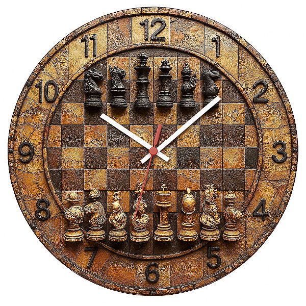 Relógio de Parede Jogos Xadrez Estratégia